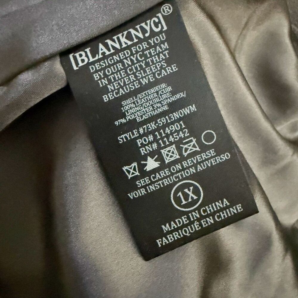 BLANK NYC | Suede Moto Asymmetrical Jacket High Altitude Gray Taupe | 1X (Plus) - Picture 9 of 10